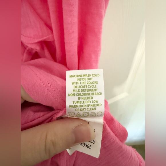 Lilly Pulitzer Shay Ruffled Tank Top Bubblegum Pink Pima Cotton Size Small - Picture 7 of 8